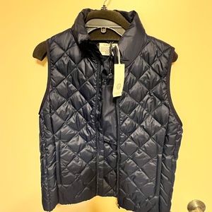 Tory Burch sport packable navy blue vest